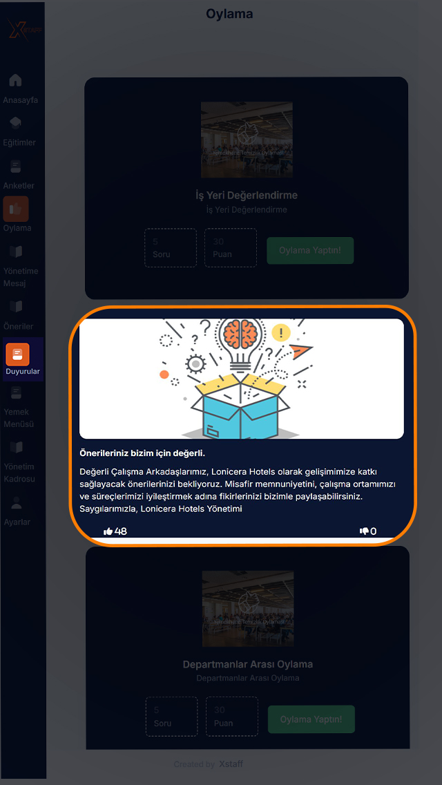 Tüm cihazlara duyuru 